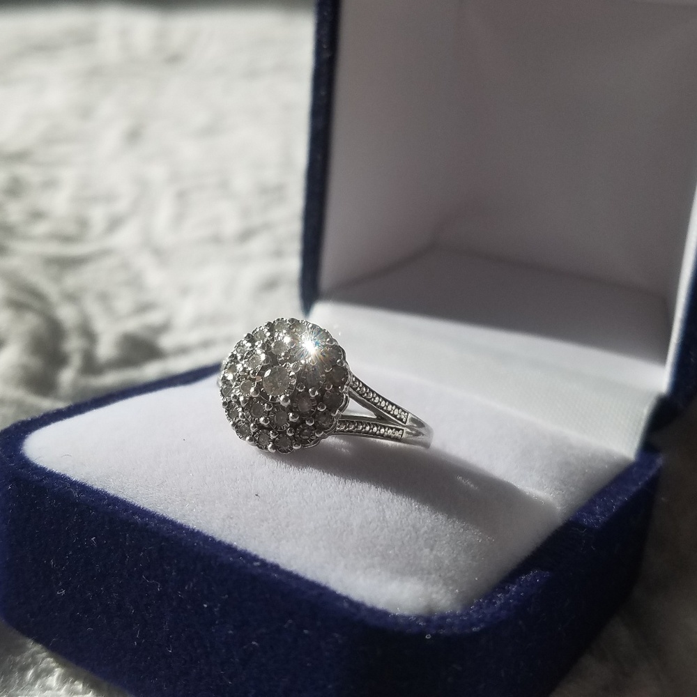 Sterling silver promise ring quartz